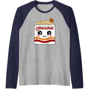 image:imageMaruchan Instant Lunch Kawaii Ramen Cup Logo Raglan Baseball TeeNavy BlueAthletic Heather
