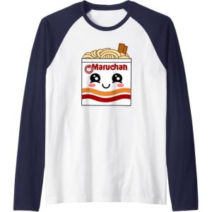 image:imageMaruchan Instant Lunch Kawaii Ramen Cup Logo Raglan Baseball TeeNavy BlueWhite