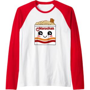 image:imageMaruchan Instant Lunch Kawaii Ramen Cup Logo Raglan Baseball TeeRedWhite