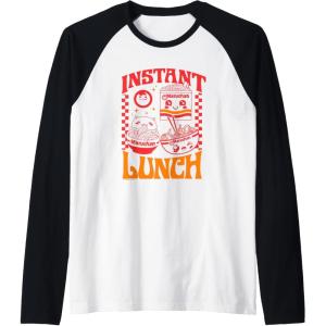 image:imageMaruchan Instant Lunch Kawaii Symbols Vintage Poster Raglan Baseball TeeBlackWhite
