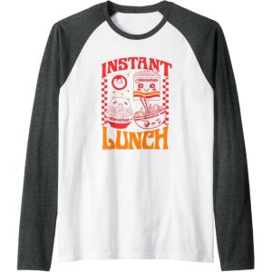 image:imageMaruchan Instant Lunch Kawaii Symbols Vintage Poster Raglan Baseball TeeDark Heather GreyWhite
