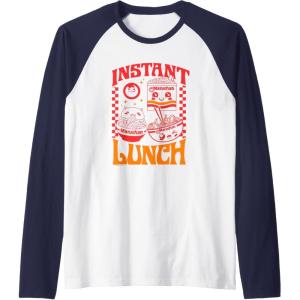 image:imageMaruchan Instant Lunch Kawaii Symbols Vintage Poster Raglan Baseball TeeNavy BlueWhite