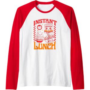 image:imageMaruchan Instant Lunch Kawaii Symbols Vintage Poster Raglan Baseball TeeRedWhite