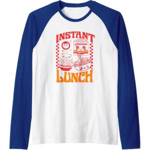 image:imageMaruchan Instant Lunch Kawaii Symbols Vintage Poster Raglan Baseball TeeRoyal BlueWhite