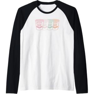 image:imageMaruchan Instant Lunch Multi Cups Colorful Line Art Raglan Baseball TeeBlackWhite