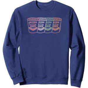 image:imageMaruchan Instant Lunch Multi Cups Colorful Line Art SweatshirtNavy Blue