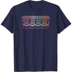 image:imageMaruchan Instant Lunch Multi Cups Colorful Line Art TShirtNavy Blue