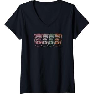 image:imageMaruchan Instant Lunch Multi Cups Colorful Line Art VNeck TShirtBlack