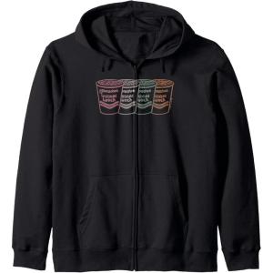 image:imageMaruchan Instant Lunch Multi Cups Colorful Line Art Zip HoodieBlack