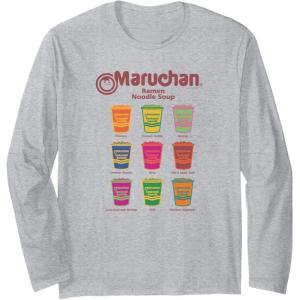 image:imageMaruchan Instant Lunch Noodle Cup Flavors Colour Pop Long Sleeve TShirtHeather Grey