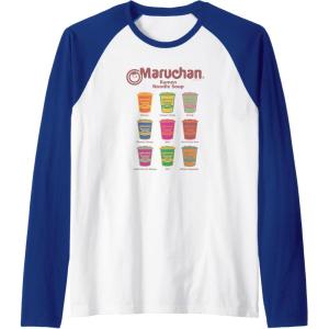 image:imageMaruchan Instant Lunch Noodle Cup Flavors Colour Pop Raglan Baseball TeeRoyal BlueWhite