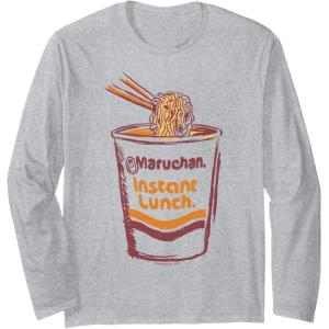 image:imageMaruchan Instant Lunch Ramen Cup Art Logo Long Sleeve TShirtHeather Grey