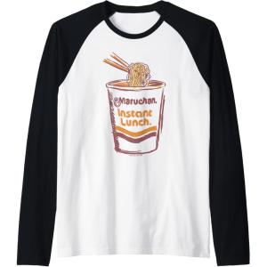 image:imageMaruchan Instant Lunch Ramen Cup Art Logo Raglan Baseball TeeBlackWhite