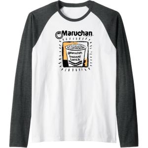 image:imageMaruchan Instant Lunch Ramen Cup Crayon Drawing Logo Raglan Baseball TeeDark Heather GreyWhite
