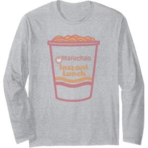 image:imageMaruchan Instant Lunch Ramen Cup Distressed Logo Long Sleeve TShirtHeather Grey