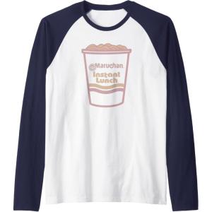 image:imageMaruchan Instant Lunch Ramen Cup Distressed Logo Raglan Baseball TeeNavy BlueWhite