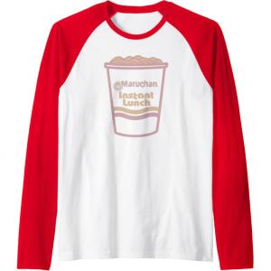 image:imageMaruchan Instant Lunch Ramen Cup Distressed Logo Raglan Baseball TeeRedWhite