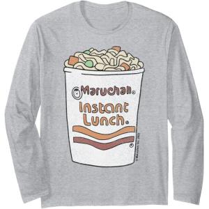 image:imageMaruchan Instant Lunch Ramen Cup Drawing Logo Long Sleeve TShirtHeather Grey