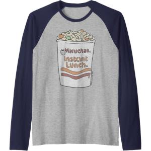 image:imageMaruchan Instant Lunch Ramen Cup Drawing Logo Raglan Baseball TeeNavy BlueAthletic Heather