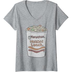 image:imageMaruchan Instant Lunch Ramen Cup Drawing Logo VNeck TShirtHeather Grey