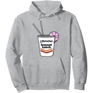 image:imageMaruchan Instant Lunch Ramen Cup Drawing Shrimp Logo Pullover HoodieHeather Grey