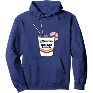 image:imageMaruchan Instant Lunch Ramen Cup Drawing Shrimp Logo Pullover HoodieNavy Blue
