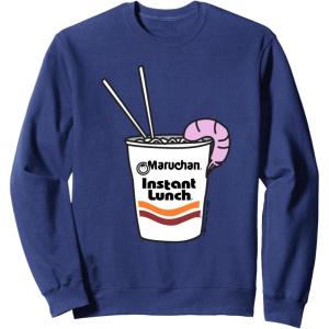 image:imageMaruchan Instant Lunch Ramen Cup Drawing Shrimp Logo SweatshirtNavy Blue