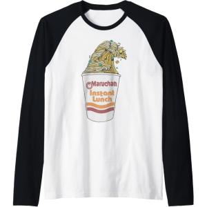 image:imageMaruchan Instant Lunch Ramen Cup Noodle Wave Logo Raglan Baseball TeeBlackWhite