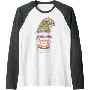 image:imageMaruchan Instant Lunch Ramen Cup Noodle Wave Logo Raglan Baseball TeeDark Heather GreyWhite