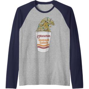 image:imageMaruchan Instant Lunch Ramen Cup Noodle Wave Logo Raglan Baseball TeeNavy BlueAthletic Heather