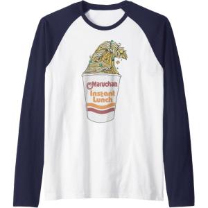 image:imageMaruchan Instant Lunch Ramen Cup Noodle Wave Logo Raglan Baseball TeeNavy BlueWhite