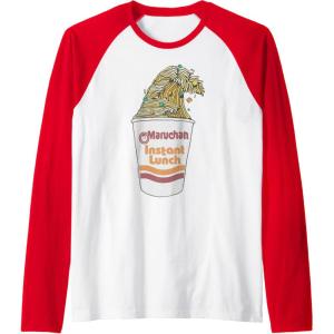 image:imageMaruchan Instant Lunch Ramen Cup Noodle Wave Logo Raglan Baseball TeeRedWhite