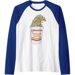 image:imageMaruchan Instant Lunch Ramen Cup Noodle Wave Logo Raglan Baseball TeeRoyal BlueWhite