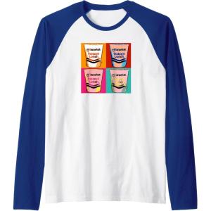 image:imageMaruchan Instant Lunch Ramen Cups Pop Art Painting Raglan Baseball TeeRoyal BlueWhite