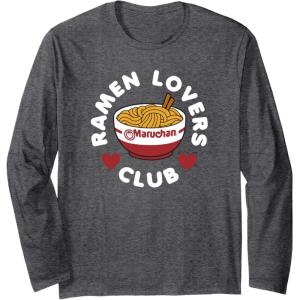 image:imageMaruchan Instant Lunch Ramen Lovers Club Cute Logo Long Sleeve TShirtDark Heather Grey