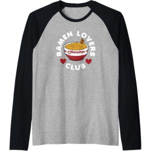 image:imageMaruchan Instant Lunch Ramen Lovers Club Cute Logo Raglan Baseball TeeBlackAthletic Heather