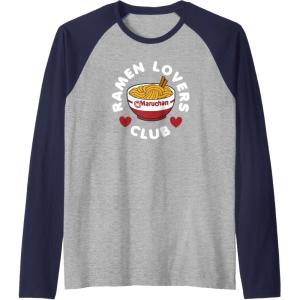 image:imageMaruchan Instant Lunch Ramen Lovers Club Cute Logo Raglan Baseball TeeNavy BlueAthletic Heather