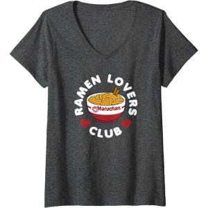 image:imageMaruchan Instant Lunch Ramen Lovers Club Cute Logo VNeck TShirtDark Heather Grey