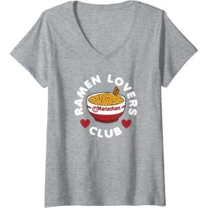 image:imageMaruchan Instant Lunch Ramen Lovers Club Cute Logo VNeck TShirtHeather Grey