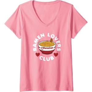 image:imageMaruchan Instant Lunch Ramen Lovers Club Cute Logo VNeck TShirtPink