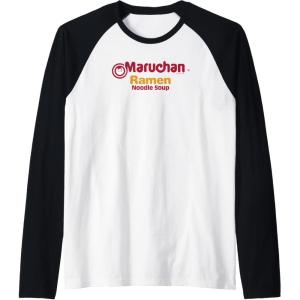 image:imageMaruchan Instant Lunch Ramen Noodle Soup Logo Raglan Baseball TeeBlackWhite