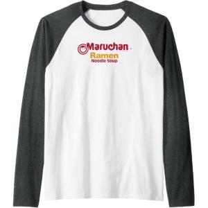 image:imageMaruchan Instant Lunch Ramen Noodle Soup Logo Raglan Baseball TeeDark Heather GreyWhite
