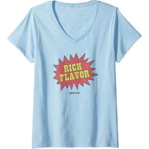 image:imageMaruchan Instant Lunch Rich Flavor Comic Onomatopoeia VNeck TShirtBaby Blue