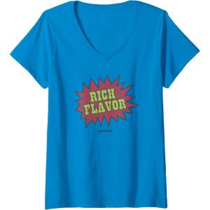 image:imageMaruchan Instant Lunch Rich Flavor Comic Onomatopoeia VNeck TShirtSapphire Blue