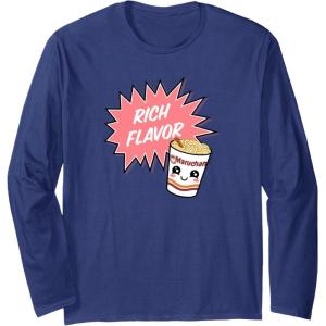 image:imageMaruchan Instant Lunch Rich Flavor Cute Noodle Cup Logo Long Sleeve TShirtNavy Blue