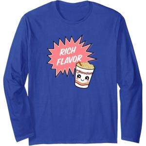image:imageMaruchan Instant Lunch Rich Flavor Cute Noodle Cup Logo Long Sleeve TShirtRoyal Blue