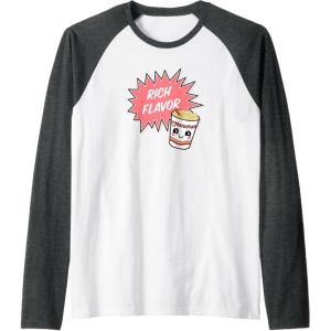 image:imageMaruchan Instant Lunch Rich Flavor Cute Noodle Cup Logo Raglan Baseball TeeDark Heather GreyWhite