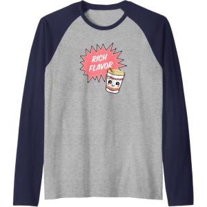 image:imageMaruchan Instant Lunch Rich Flavor Cute Noodle Cup Logo Raglan Baseball TeeNavy BlueAthletic Heather