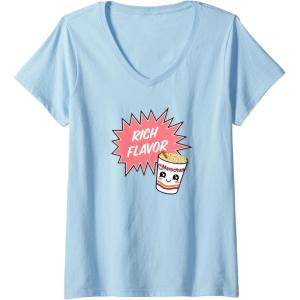 image:imageMaruchan Instant Lunch Rich Flavor Cute Noodle Cup Logo VNeck TShirtBaby Blue