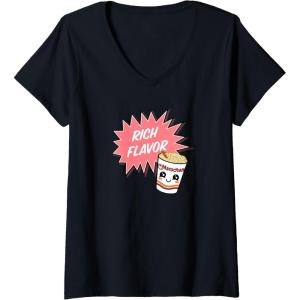 image:imageMaruchan Instant Lunch Rich Flavor Cute Noodle Cup Logo VNeck TShirtBlack